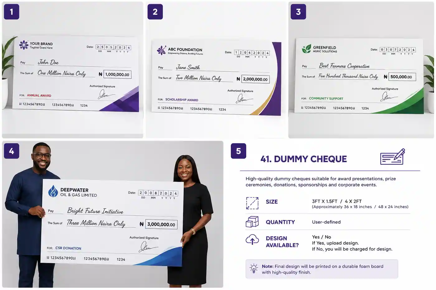 Dummy Cheque